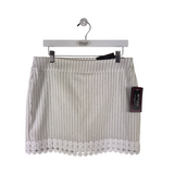ATTYRE NWT STRIPE SKORT SKIRT BEIGE WHITE 8