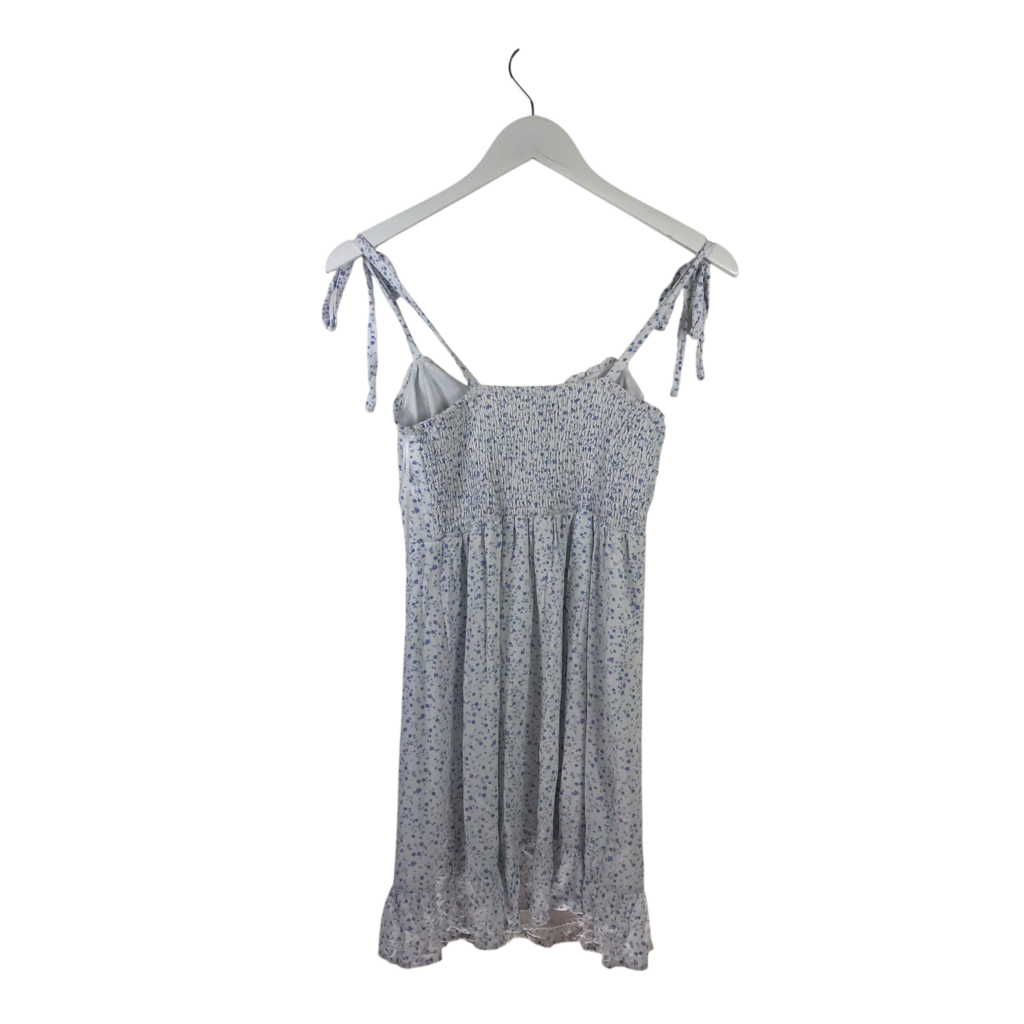 HOLLISTER FLORAL SLEEVELESS DRESS WHITE BLUE SMALL