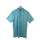 PETER MILLAR PRINT POLO MEN SHIRT AQUA MEDIUM