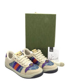 GUCCI RET:$1060 SCREENER SNEAKERS LUXE SHOES TAUPE/BLUE 36