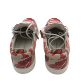 GIUSEPPE ZANOTTI RET$350 LACE UP SNEAKER DESIGNER SHOES RED WHITE 8