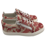 GIUSEPPE ZANOTTI RET$350 LACE UP SNEAKER DESIGNER SHOES RED WHITE 8
