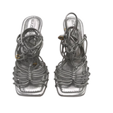 ULLA JOHNSON RET$650 STRAPPY DESIGNER SHOES SILVER 5