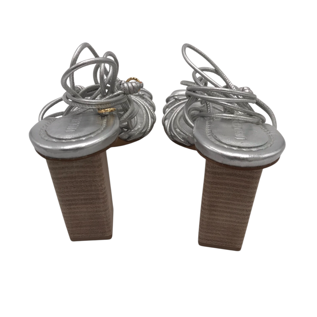 ULLA JOHNSON RET$650 STRAPPY DESIGNER SHOES SILVER 5