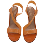 GIANVITO ROSSI RET$795 VINYL SANDAL DESIGNER SHOES ORANGE 8