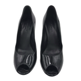 GUCCI BLACK PATENT WEDGES LUXE SHOES BLACK 6