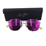 MAUI JIM W/CASE MIRROR AVIATOR SUNGLASSES/READERS GOLD PINK