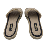 QUILTED SLIDE SANDAL SHOES TAN 9