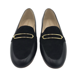 COLE HAAN SUEDE LOAFER SHOES BLACK GOLD 9B