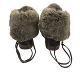 FAUX FUR BOOTIE BOOTS BROWN TAN 8.5