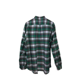 RALPH LAUREN LONG SLEEVE MEN SHIRT GREEN WHITE XLTG
