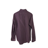 RALPH LAUREN LONG SLEEVE MEN SHIRT MAROON WHITE LARGE