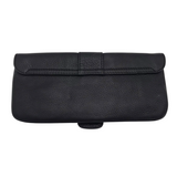 GUCCI LEATHER CLUTCH PEBBLED "GREENWICH" LUXE HANDBAG BLACK
