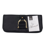 GUCCI LEATHER CLUTCH PEBBLED "GREENWICH" LUXE HANDBAG BLACK