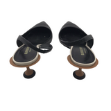 BURBERRY "LETICIA" D'ORSAY SLINGBACK LUXE SHOES BLACK 36.5