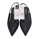 BURBERRY "LETICIA" D'ORSAY SLINGBACK LUXE SHOES BLACK 36.5