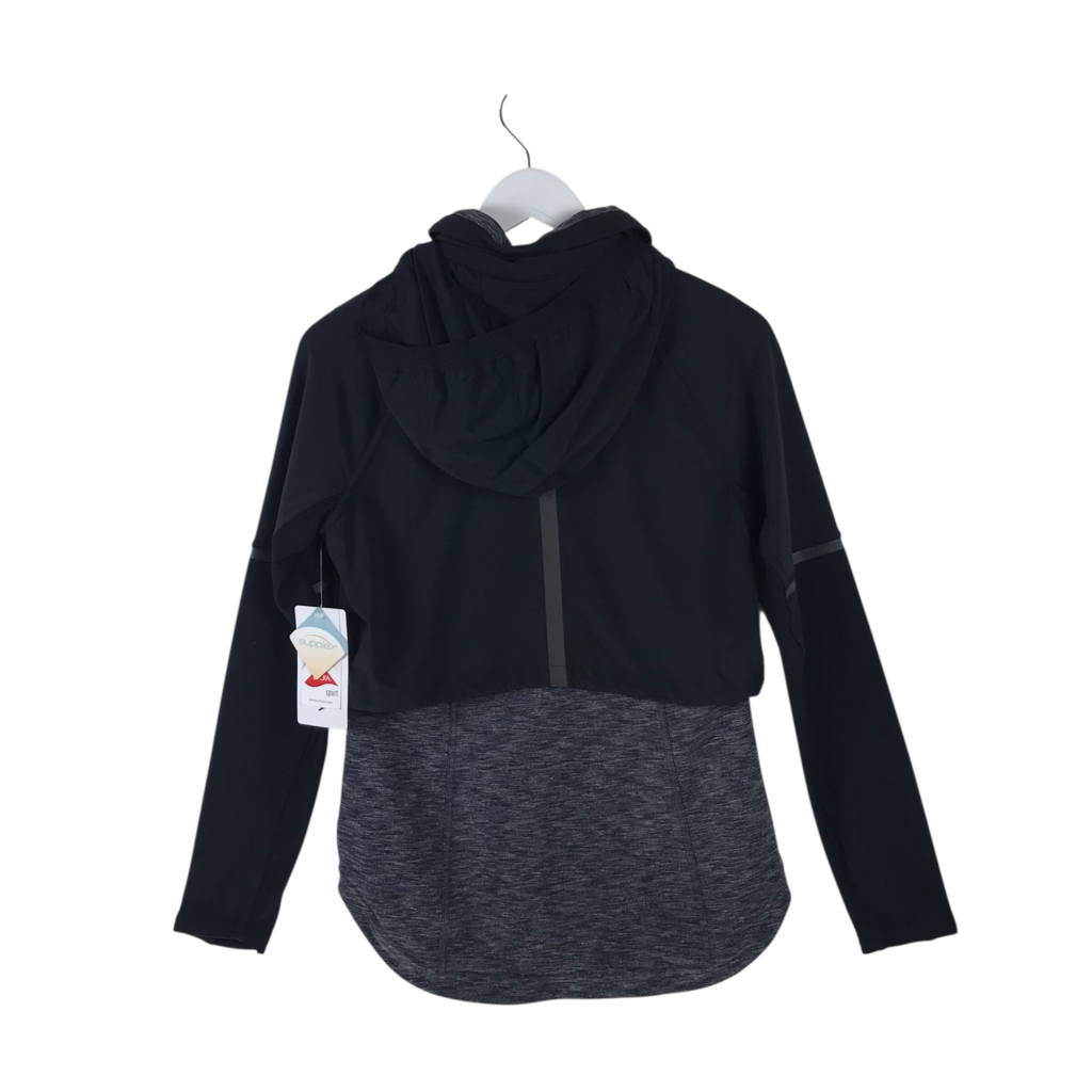 ATHLETA NWT$168 ZIPPER JACKET ACTIVEWEAR BLACK GRAY SMALL