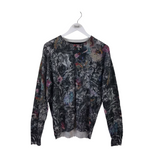 COTTON/LINEN FLORAL LONG SLEEVE MEN SWEATER MULTI MEDIUM