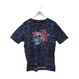 ROBERT GRAHAM PRINT TEE MEN SHIRT NAVY BLACK MEDIUM