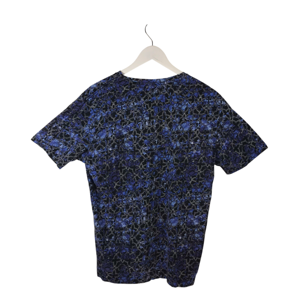 ROBERT GRAHAM PRINT TEE MEN SHIRT NAVY BLACK MEDIUM