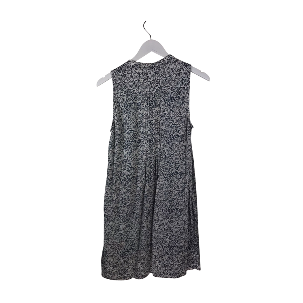 FAHERTY FLORAL SLEEVELESS DRESS WHITE BLUE SMALL