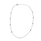 BRIGHTON CRYSTAL CHAINLINK NECKLACE SILVERTONE