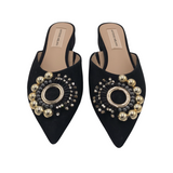 ANTONIO MELANI MULE BEADS SHOES BLACK GOLD 6M