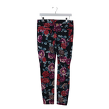 CHICO'S FLORAL SKINNY PANT BLACK MULTI 00R