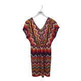 TRINA TURK CHEVRON CAP SLEEVE DESIGNER DRESS MULTI 0