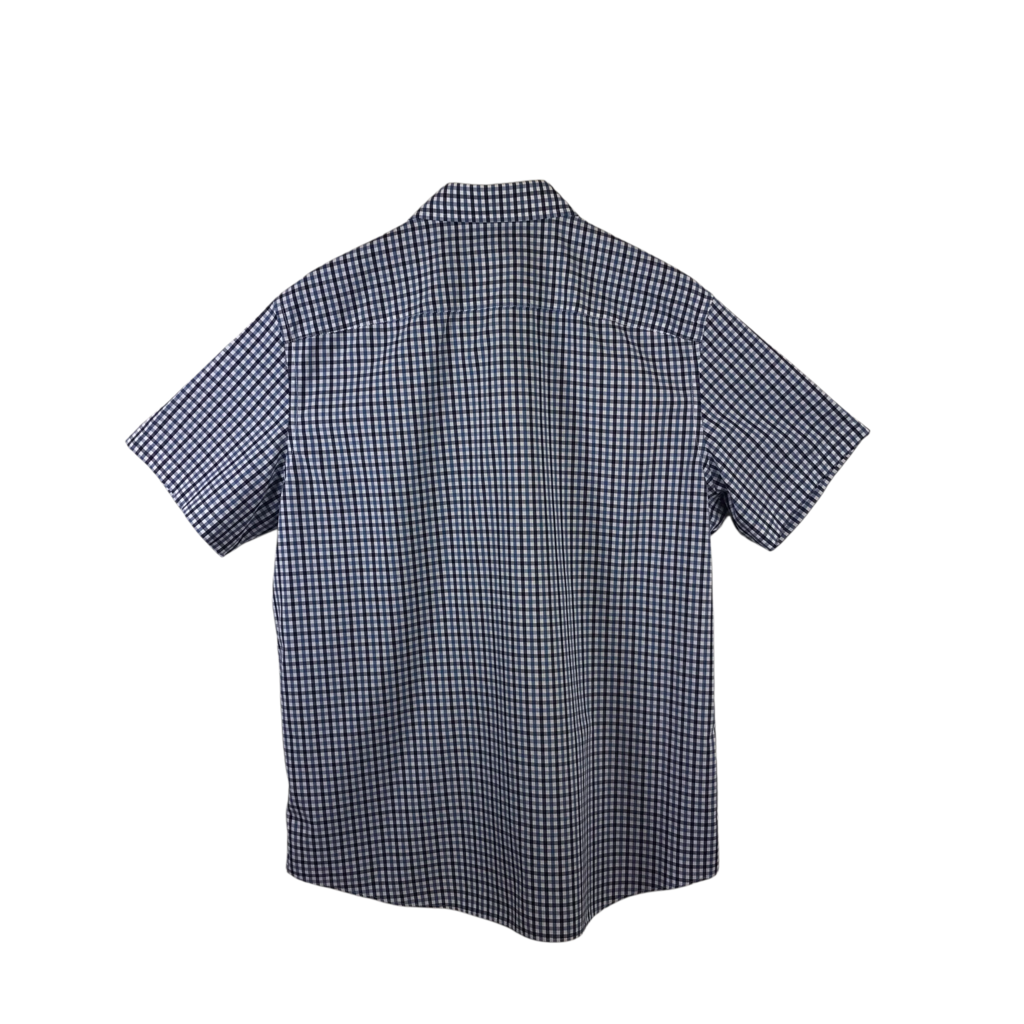 UNTUCKIT CHECK SHORT SLEEVE MEN SHIRT BLUE WHITE XL