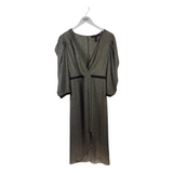 BCBGMAXAZRIA PRINT 3/4 SLEEVE DESIGNER DRESS BEIGE BLACK 6