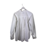 OFFICINE GENERALE BACK PLEATS LONG SLEEVE DESIGNER BLOUSE WHITE LARGE