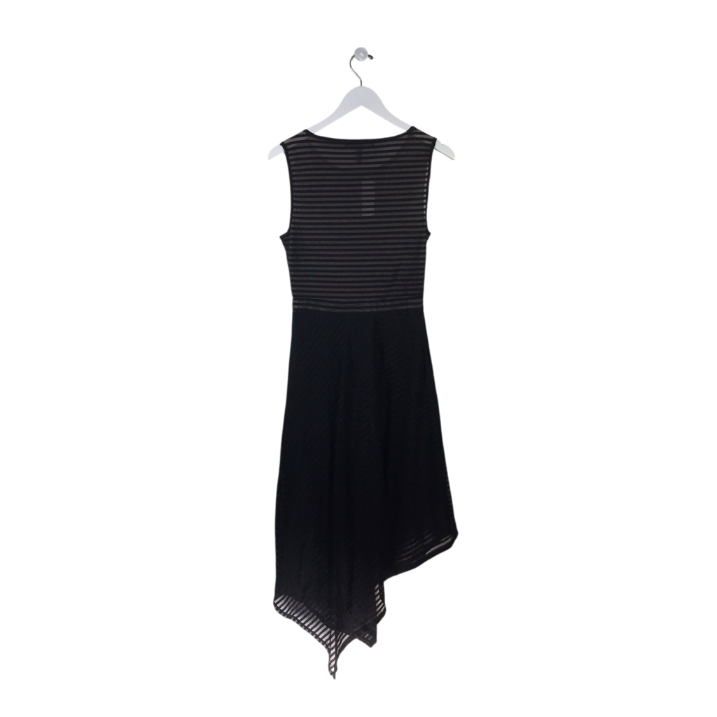 BCBGMAXAZRIA KNIT SLEEVELESS ASYMMETRICAL DESIGNER DRESS BLACK SMALL