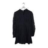 AQUA LACE LONG SLEEVE DESIGNER DRESS BLACK LARGE