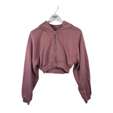 ALO YOGA CROP ZIP HOODIE ACTIVEWEAR PINK SMALL