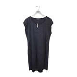 TALBOTS NWT$89 STRIPE CAP SLEEVE DRESS BLACK WHITE LARGE