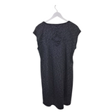 TALBOTS NWT$89 STRIPE CAP SLEEVE DRESS BLACK WHITE LARGE
