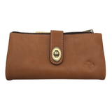 PATRICIA NASH LEATHER TURNLOCK WALLET TAN