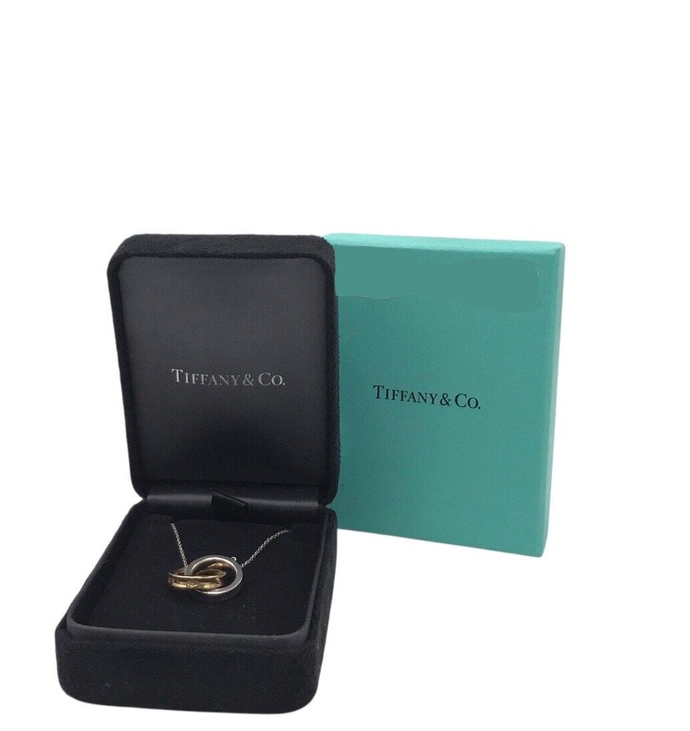 TIFFANY & CO 1837 925/18K INTERLOCKING CIRCLES NECKLACE LUXE JEWELRY