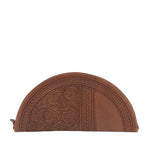 AMERICAN DARLING TOOLED LEATHER CRESCENT CLUTCH HANDBAG BROWN 13”x4”x1”