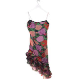 UNGARO RET$995 SLEEVELESSS ASYM DESIGNER DRESS PURPLE RED XXL