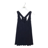 BANANA REPUBLIC PLEATED SLEEVELESS TOP NAVY LARGE