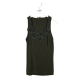 CYNTHIA STEFFE SILK EMBELLISHED SLEEVELESS TOP GREEN 6