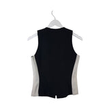 TEMPO PARIS ZIPPER SLEEVELESS TOP BLACK WHITE 4