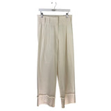 RET$157 LINEN WIDE LEG PANT CREAM MEDIUM