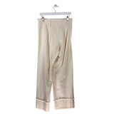 RET$157 LINEN WIDE LEG PANT CREAM MEDIUM
