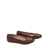 FLAT BUCKLE LOAFER SHOES BROWN 11