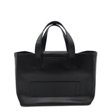 TUMI LEATHER SATCHEL HANDBAG BLACK