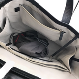 TUMI LEATHER SATCHEL HANDBAG BLACK