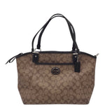 COACH AS IS CANVAS SIGNATURE HANDBAG BROWN TAN